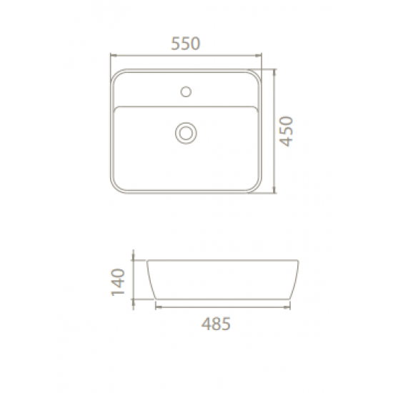 Επικαθήμενος Νιπτήρας Πορσελάνης 55x45cm Cerastyle One 076700-u Λευκό Επικαθήμενος Νιπτήρας Πορσελάνης 55x45cm Cerastyle One 076700-u Λευκό